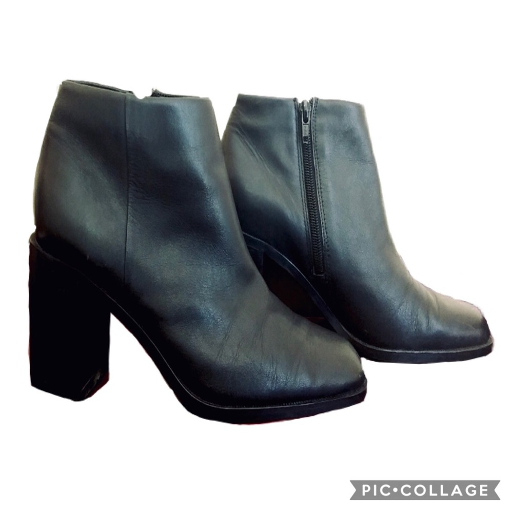 Westies Platform LEATHER Zip Fitted-Ankle Boots 8M